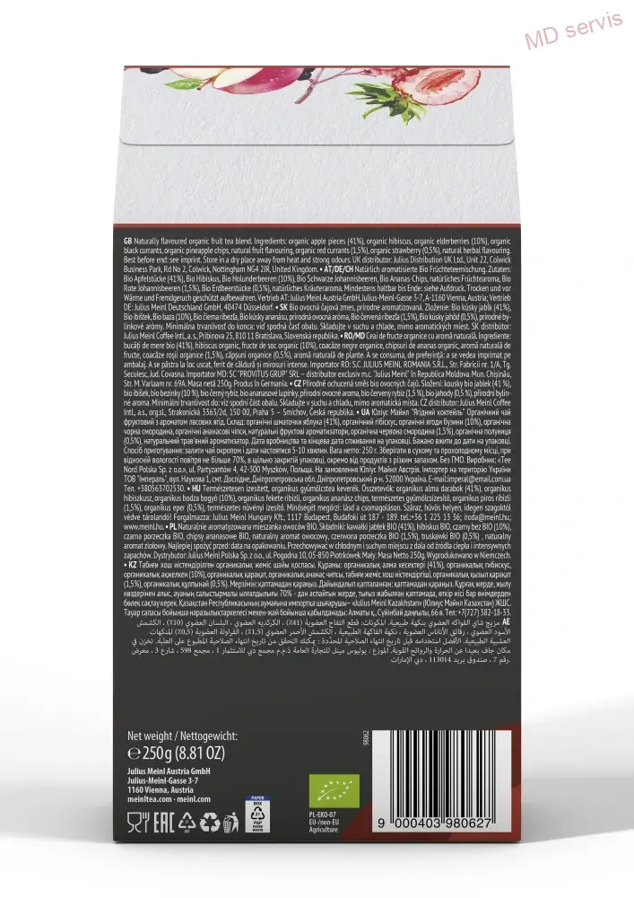 Julius Meinl Leaf Tea Bio Wildberry Cocktail ovocný měs 250 g
