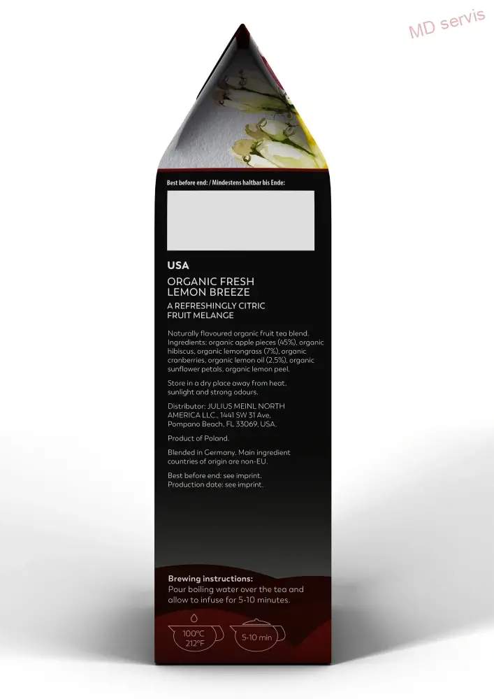 Julius Meinl Leaf Tea Bio Fresh Lemon Breeze ovocná směs 250 g