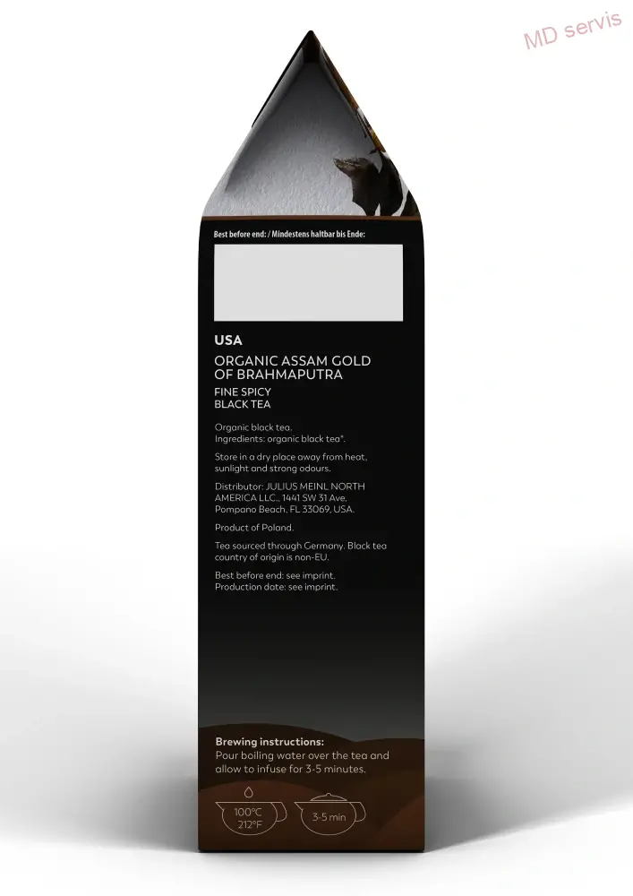 Julius Meinl Leaf Tea Bio RFA Assam Gold of Brahmaputra - černý čaj 250 g